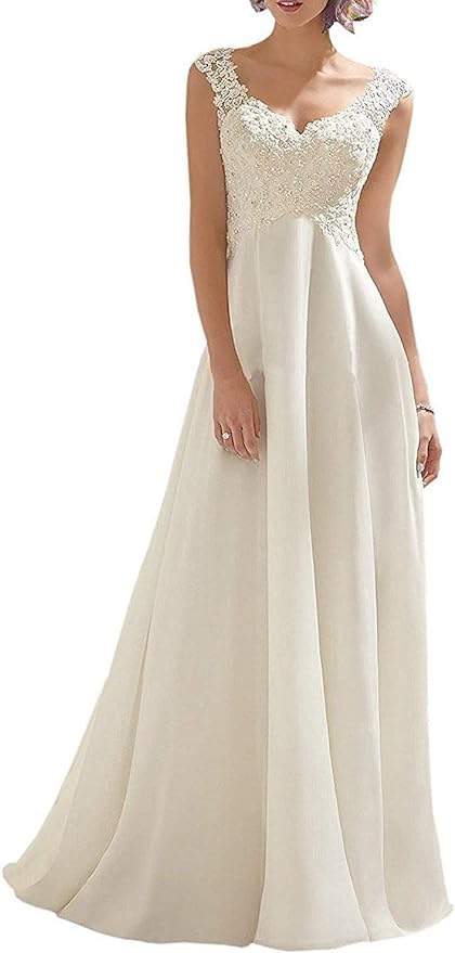 Double V Lace Wedding Dress