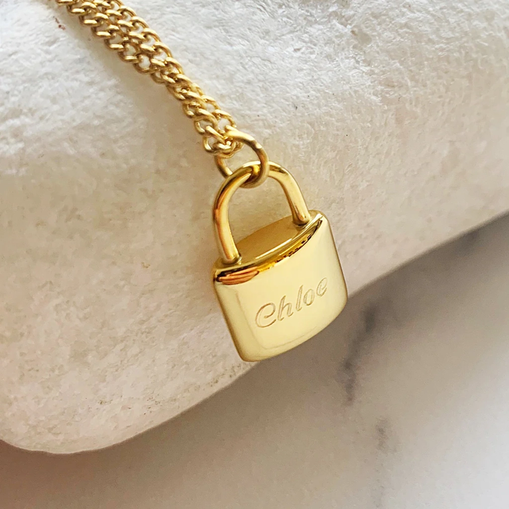 Padlock Initial Necklace by Name Necklace