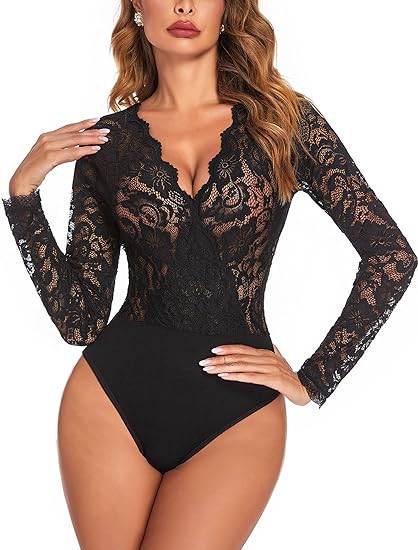Lace Bodysuit with Full Back Coverage