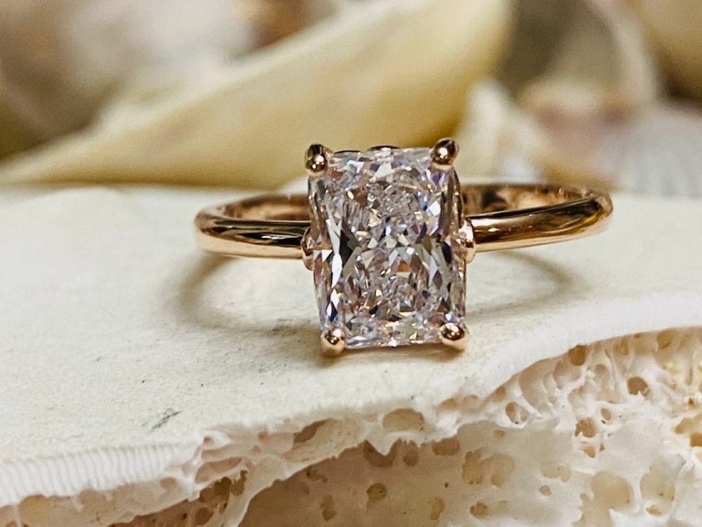 Radiant Moissanite Engagement Ring with Extra Sparkle